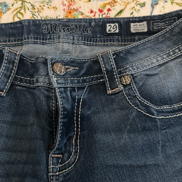 Miss Me Jeans size 29 mid rise straight gentle used. - Picture 2 of 4